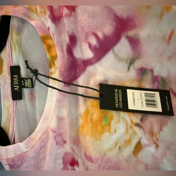 NWT AFRM Kaylee Print Mesh Top (S) - Picture 3 of 3